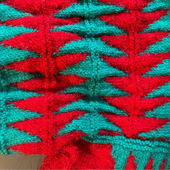 Handmade Holiday Knitted Sweater - Red & Green | Unisex Size 10 - Picture 5 of 8